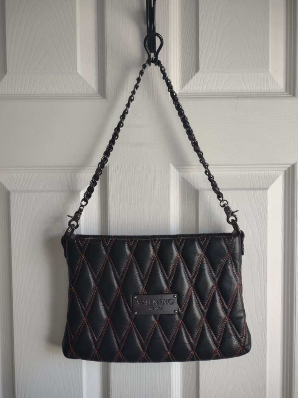 Valentino - vintage - Italian leather quilted crossbody clutch - EUC - Picture 2 of 11